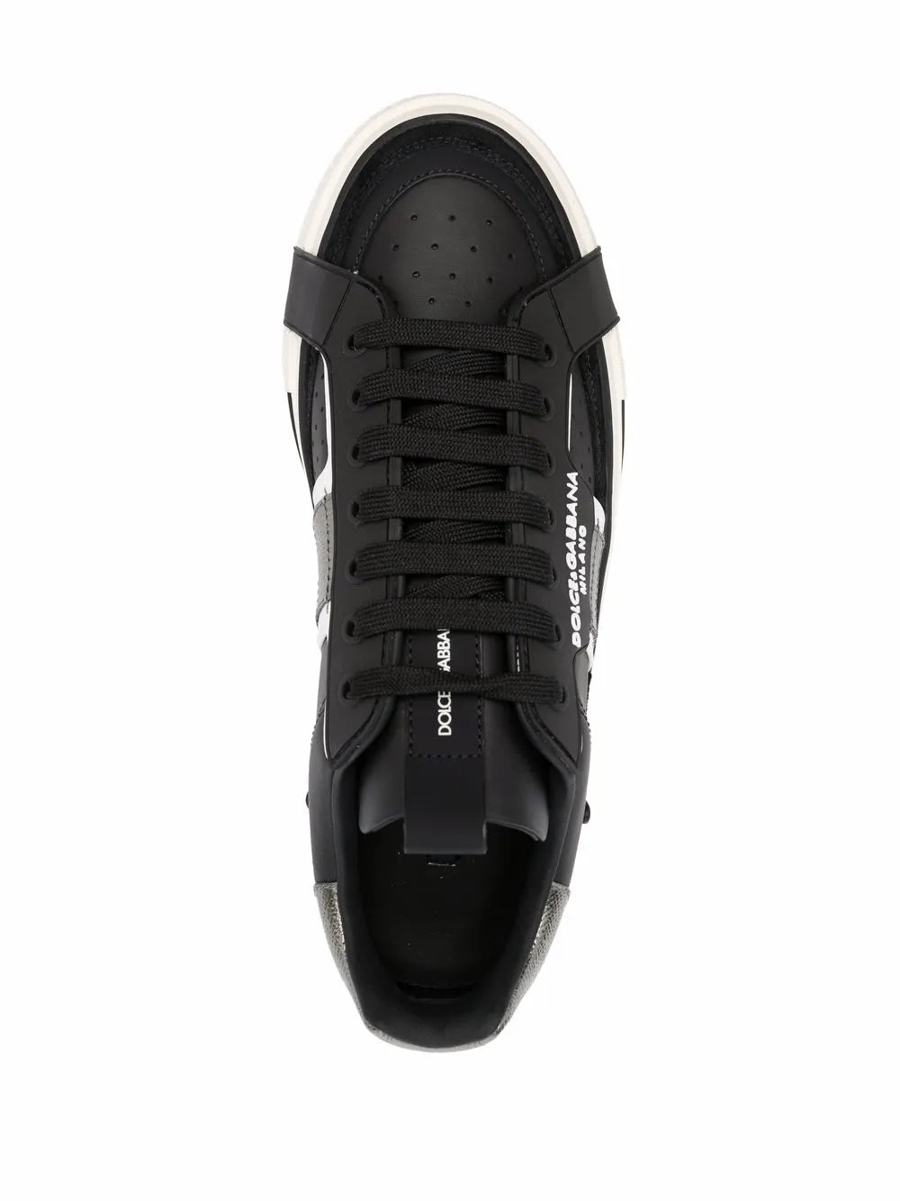 D&G Calfskin 2.zero Custom Sneakers With Contrasting Details