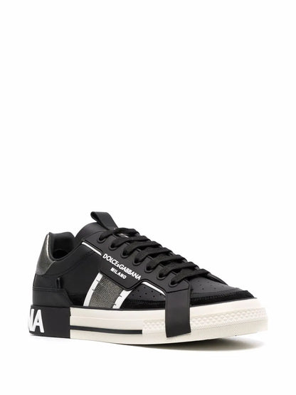 D&G Calfskin 2.zero Custom Sneakers With Contrasting Details
