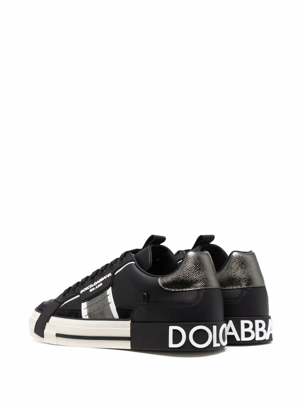 D&G Calfskin 2.zero Custom Sneakers With Contrasting Details