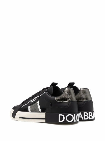 D&G Calfskin 2.zero Custom Sneakers With Contrasting Details