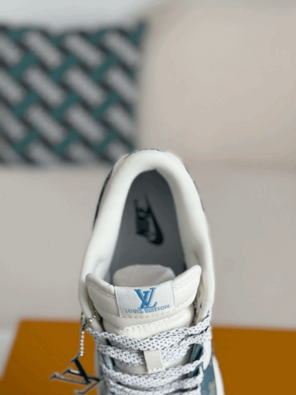 Nike Air Jordan 1 x LV Blue Monogram Denim Edition (Dunk Low Custom)