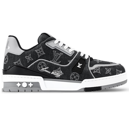 Louis Vuitton LV Trainer Sneaker Black Denim & Calf Leather