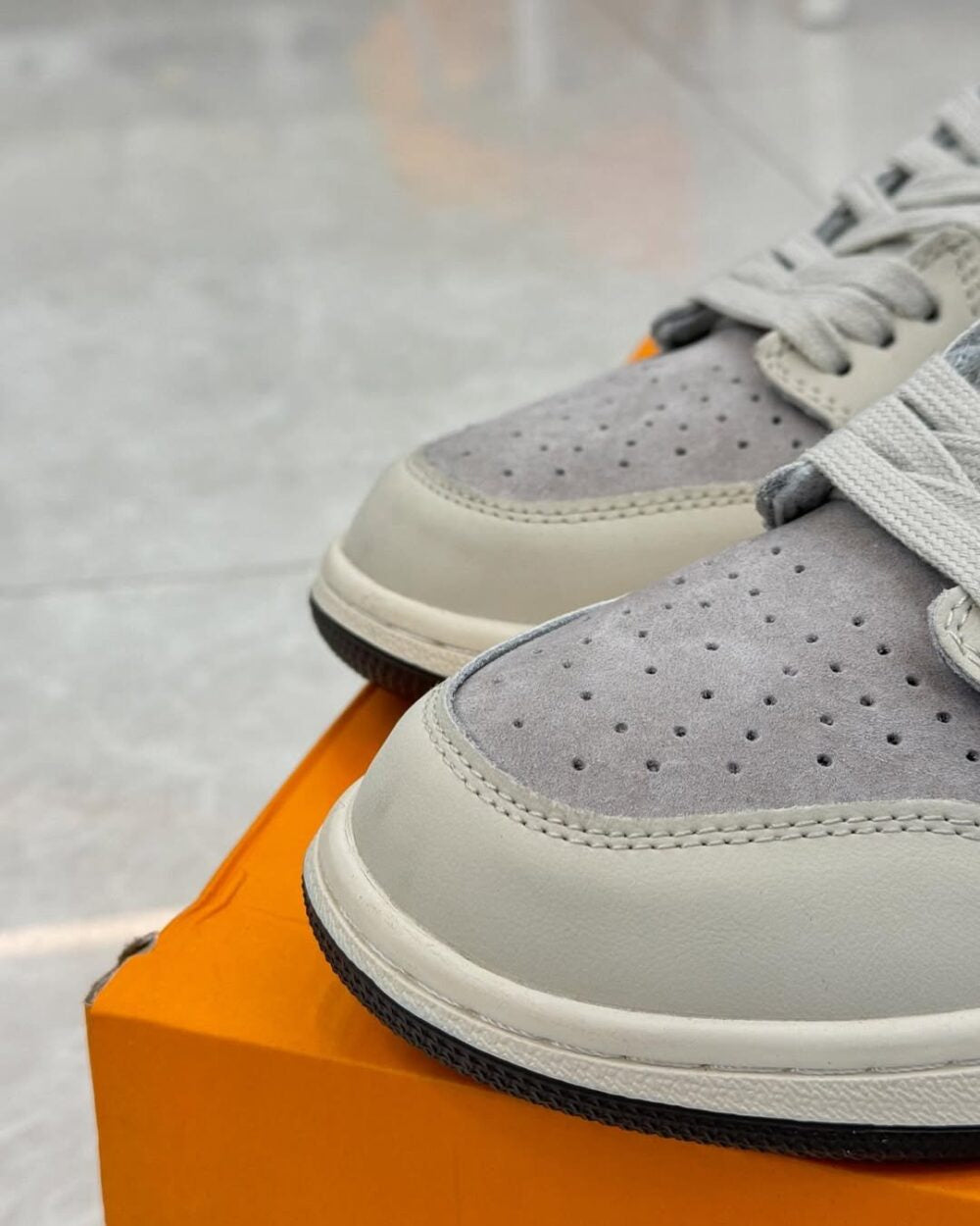 Louis Vuitton x Nike Air Jordan 1 Low “Shadow Grey Suede” (Custom)